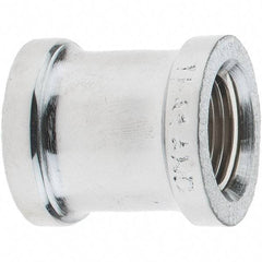 Merit Brass - Class 125, 3/8" Internal Pipe, Red Brass & Chrome Coupling - FNPT x FNPT - Industrial Tool & Supply