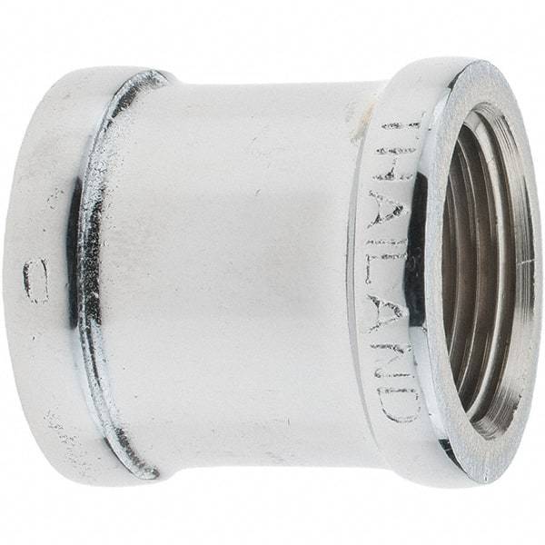 Merit Brass - Class 125, 1" Internal Pipe, Red Brass & Chrome Coupling - FNPT x FNPT - Industrial Tool & Supply