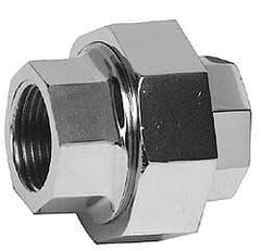 Merit Brass - Class 125, 1/4" Internal Pipe, Red Brass & Chrome Union - FNPT x FNPT - Industrial Tool & Supply