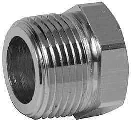 Merit Brass - Class 125, 1 x 3/4" Internal Pipe, Red Brass & Chrome Hex Bushing - MNPT x FNPT - Industrial Tool & Supply