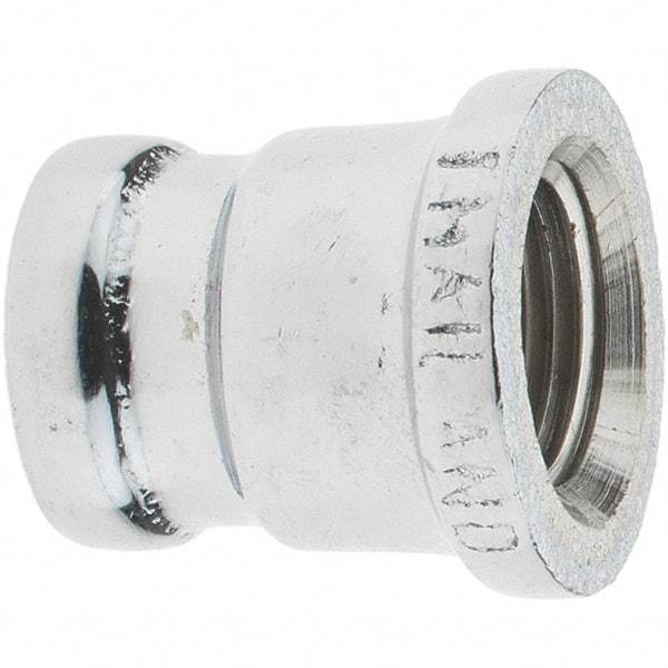 Merit Brass - Class 125, 3/8 x 1/4" Internal Pipe, Red Brass & Chrome Reducing Coupling - FNPT x FNPT - Industrial Tool & Supply