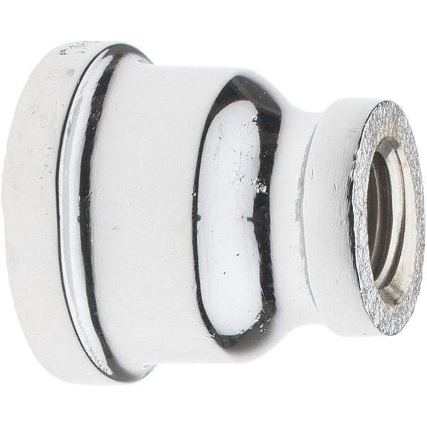 Merit Brass - Class 125, 1/2 x 1/4" Internal Pipe, Red Brass & Chrome Reducing Coupling - FNPT x FNPT - Industrial Tool & Supply