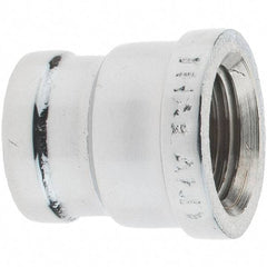 Merit Brass - Class 125, 1/2 x 3/8" Internal Pipe, Red Brass & Chrome Reducing Coupling - FNPT x FNPT - Industrial Tool & Supply