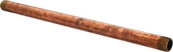Merit Brass - 18" Long, 3/4" Pipe Threaded Brass Pipe Nipple - NPT Thread, Red Brass - Industrial Tool & Supply