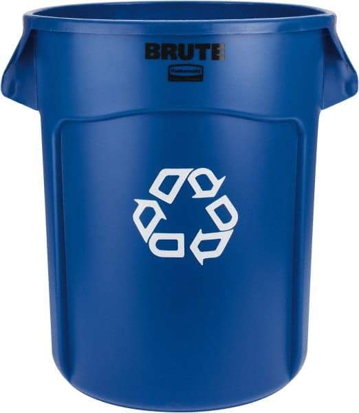 Rubbermaid - 20 Gal Blue Round Recycling Container - Polyethylene, 22-7/8" High - Industrial Tool & Supply