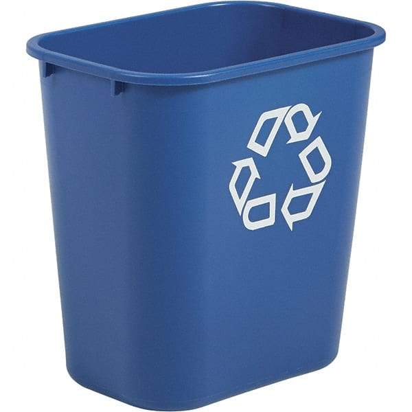 Rubbermaid - 14 Qt Blue Rectangle Recycling Container - Polyethylene, 12-1/8" High x 11.38" Long x 8-1/4" Wide - Industrial Tool & Supply