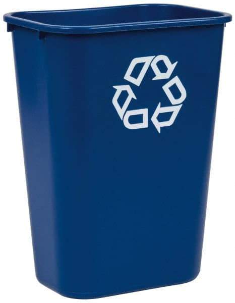 Rubbermaid - 41 Qt Blue Rectangle Recycling Container - Polyethylene, 19.88" High x 15-1/4" Long x 11" Wide - Industrial Tool & Supply