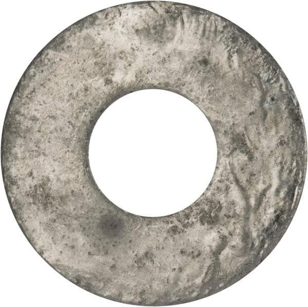 Value Collection - 7/16" Screw, Grade 2 Steel USS Flat Washer - 0.495" ID x 1.28" OD, 0.104" Thick, Galvanized Finish - Industrial Tool & Supply