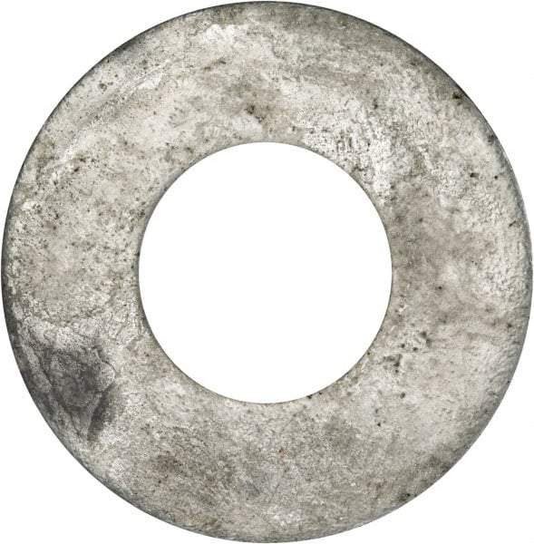 Value Collection - 1-1/4" Screw, Grade 2 Steel USS Flat Washer - 1.368" ID x 3.03" OD, 0.192" Thick, Galvanized Finish - Industrial Tool & Supply