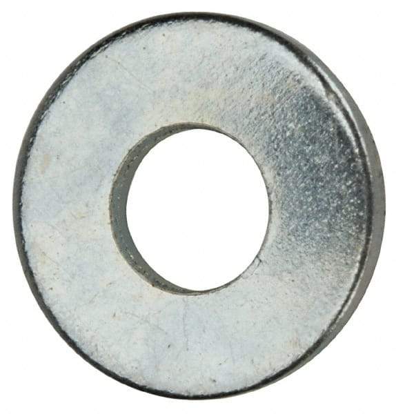 Value Collection - #4 Screw, Grade 2 Steel SAE Flat Washer - 1/8" ID x 5/16" OD, 0.04" Thick, Zinc-Plated Finish - Industrial Tool & Supply