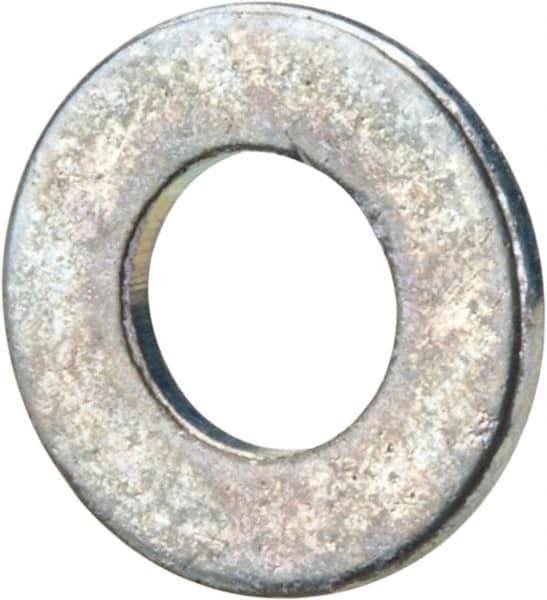 Value Collection - #5 Screw, Grade 2 Steel SAE Flat Washer - 9/64" ID x 9/32" OD, 0.03" Thick, Zinc-Plated Finish - Industrial Tool & Supply
