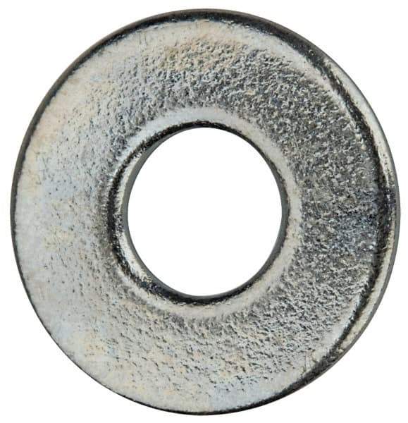 Value Collection - #6 Screw, Grade 2 Steel SAE Flat Washer - 5/32" ID x 3/8" OD, 0.065" Thick, Zinc-Plated Finish - Industrial Tool & Supply