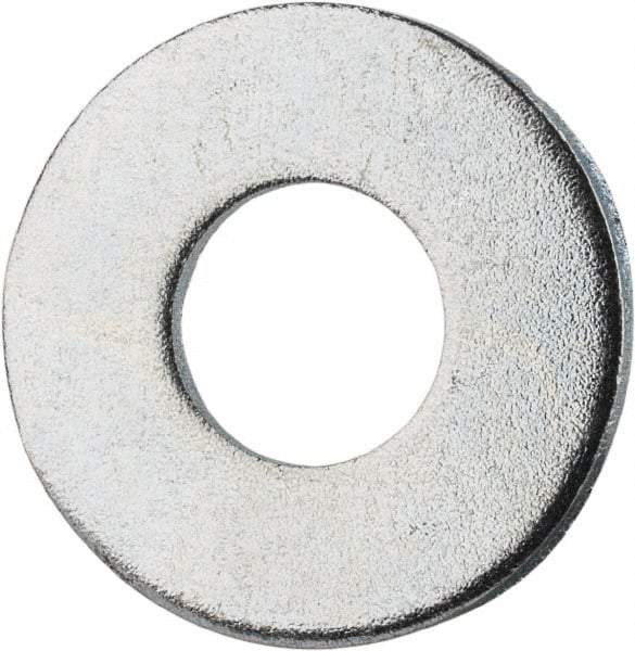 Value Collection - #12 Screw, Grade 2 Steel SAE Flat Washer - 1/4" ID x 9/16" OD, 0.08" Thick, Zinc-Plated Finish - Industrial Tool & Supply