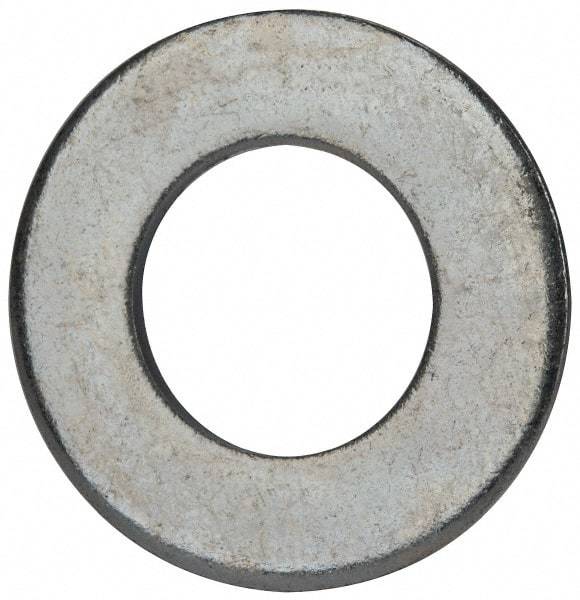 Value Collection - 1" Screw, Grade 2 Steel SAE Flat Washer - 1-1/16" ID x 2" OD, 0.16" Thick, Zinc-Plated Finish - Industrial Tool & Supply