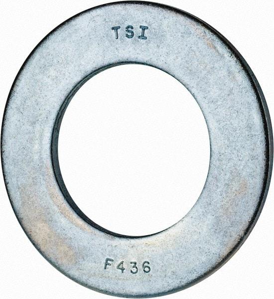Value Collection - 2" Screw, Grade 2 Steel SAE Flat Washer - 2-1/8" ID x 3-3/4" OD, 0.201" Thick, Zinc-Plated Finish - Industrial Tool & Supply