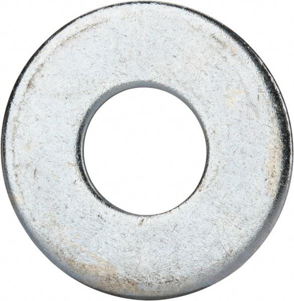 Value Collection - 1" Screw, Grade 2 Steel USS Flat Washer - 1.055" ID x 2.53" OD, 0.192" Thick, Zinc-Plated Finish - Industrial Tool & Supply