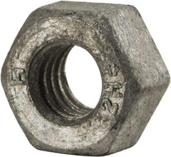 Value Collection - 5/16-18 UNC Steel Right Hand Heavy Hex Nut - 9/16" Across Flats, 19/64" High, Galvanized Finish - Industrial Tool & Supply
