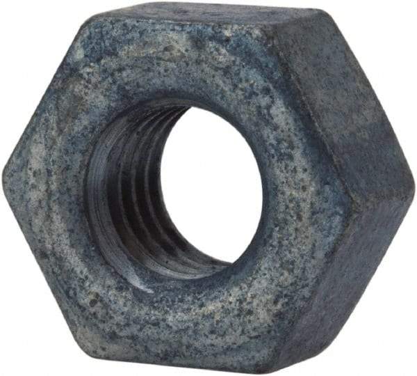 Value Collection - 3/8-16 UNC Steel Right Hand Heavy Hex Nut - 11/16" Across Flats, 23/64" High, Galvanized Finish - Industrial Tool & Supply