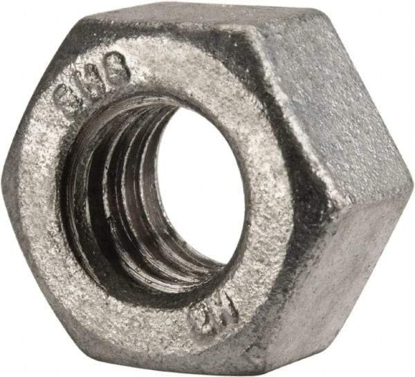 Value Collection - 7/16-14 UNC Steel Right Hand Heavy Hex Nut - 3/4" Across Flats, 27/64" High, Galvanized Finish - Industrial Tool & Supply