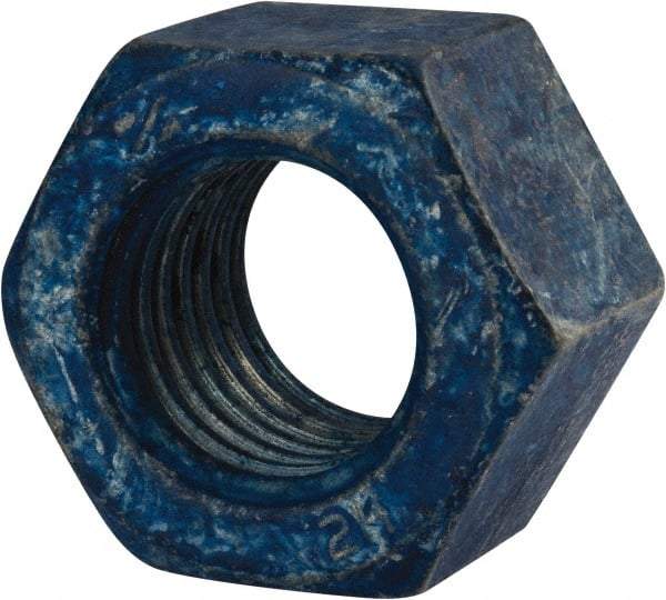Value Collection - 1-1/8 - 7 UNC Steel Right Hand Heavy Hex Nut - 1-13/16" Across Flats, 1-7/64" High, Galvanized Finish - Industrial Tool & Supply