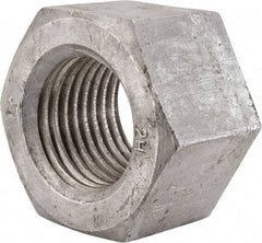 Value Collection - 2-1/2 - 4 UNC Steel Right Hand Heavy Hex Nut - 3-7/8" Across Flats, 2-29/64" High, Hot Dipped Galvanized Finish - Industrial Tool & Supply