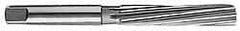 Made in USA - 15/32" Diam, Straight Shank, 2-7/8" Flute, Hand Reamer - Spiral Flute, 5-3/4" OAL, Left Hand Spiral, Right Hand Cut, High Speed Steel - Industrial Tool & Supply