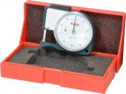 SPI - 0 to 1/2 Inch Measurement, 0.001 Inch Graduation, 1/2 Inch Throat Depth, Dial Thickness Gage - 1-7/8 Inch Dial Diameter - Industrial Tool & Supply