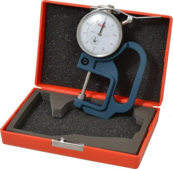 SPI - 0 to 1 Inch Measurement, 0.001 Inch Graduation, 1-1/8 Inch Throat Depth, Dial Thickness Gage - 2-1/4 Inch Dial Diameter - Industrial Tool & Supply