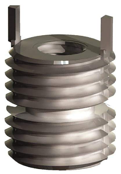Jergens - #10-32 Internal, 3/8-16 External, 7.8mm Insert Length, Heavy Duty Keylocking Thread Inserts - Stainless Steel, Passivated Finish, Grade 303 - Industrial Tool & Supply