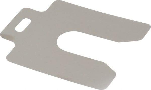 Made in USA - 20 Piece, 3 Inch Long x 3 Inch Wide x 0.004 Inch Thick, Slotted Shim Stock - Stainless Steel, 7/8 Inch Wide Slot - Industrial Tool & Supply