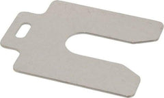 Made in USA - 10 Piece, 3 Inch Long x 3 Inch Wide x 0.062 Inch Thick, Slotted Shim Stock - Stainless Steel, 7/8 Inch Wide Slot - Industrial Tool & Supply