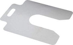 Made in USA - 20 Piece, 4 Inch Long x 4 Inch Wide x 0.001 Inch Thick, Slotted Shim Stock - Stainless Steel, 1-1/4 Inch Wide Slot - Industrial Tool & Supply
