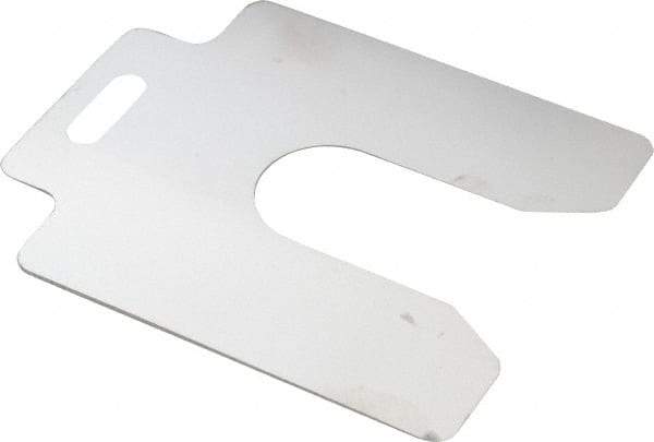 Made in USA - 20 Piece, 4 Inch Long x 4 Inch Wide x 0.003 Inch Thick, Slotted Shim Stock - Stainless Steel, 1-1/4 Inch Wide Slot - Industrial Tool & Supply