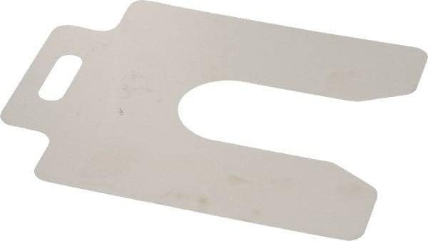 Made in USA - 20 Piece, 4 Inch Long x 4 Inch Wide x 0.005 Inch Thick, Slotted Shim Stock - Stainless Steel, 1-1/4 Inch Wide Slot - Industrial Tool & Supply