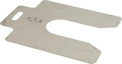 Made in USA - 20 Piece, 5 Inch Long x 5 Inch Wide x 0.01 Inch Thick, Slotted Shim Stock - Stainless Steel, 1-5/8 Inch Wide Slot - Industrial Tool & Supply