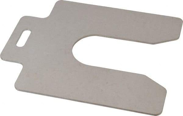 Made in USA - 10 Piece, 5 Inch Long x 5 Inch Wide x 0.075 Inch Thick, Slotted Shim Stock - Stainless Steel, 1-5/8 Inch Wide Slot - Industrial Tool & Supply