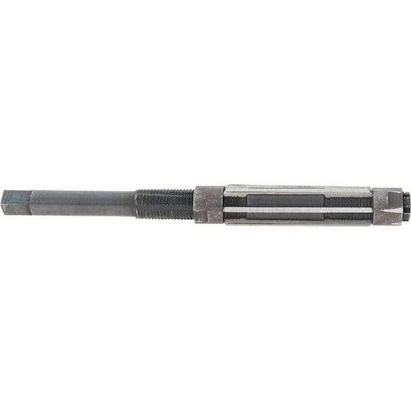 Value Collection - Size E, Straight Shank Hand Adjustable Reamer - 7" OAL, Right Hand Cut, High Speed Steel, Oxide Finish - Industrial Tool & Supply