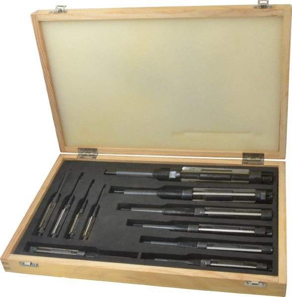 Value Collection - Letter A to K Diam, 15/32 to 1-1/2" Variable Diam, Straight Shank, Adjustable Hand Reamer Set - Straight Flute, High Speed Steel, Oxide Finish, 11 Pieces - Industrial Tool & Supply