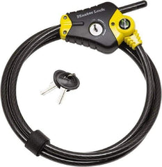 Master Lock - 6' Long 4 Pin Tumbler Keyed Padlock Cable & Lock - 3/8" Diam, Keyed Different - Industrial Tool & Supply