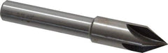 Interstate - 5/8" Head Diam, 1/2" Shank Diam, 4 Flute 60° High Speed Steel Countersink - Bright Finish, 4" OAL, Single End, Straight Shank, Right Hand Cut - Industrial Tool & Supply