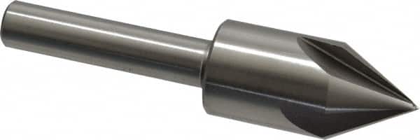 Interstate - 1" Head Diam, 1/2" Shank Diam, 4 Flute 60° High Speed Steel Countersink - Industrial Tool & Supply