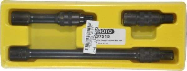 Proto - 1/2" Drive Socket Impact Locking Extension Set - 3 Pieces, Includes 3, 5, 10" Lengths - Industrial Tool & Supply