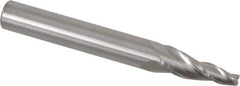 Accupro - 7° Taper Angle per Side, 1/8" Small End Diam, 3/4" LOC, Solid Carbide 3 Flute Tapered Square End Mill - 2-1/2" OAL, 3/8" Shank Diam, Spiral Flute - Industrial Tool & Supply