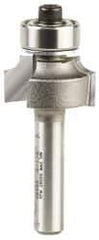 Amana Tool - 3/4" Cut Diam, 3/8" Length of Cut, 2 Flute Round-Over Edge Profile Router Bit - Carbide-Tipped, 1/4" Shank Diam, 2" OAL, Uncoated - Industrial Tool & Supply