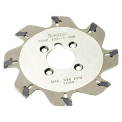 Iscar - Arbor Hole Connection, 1.2598" Depth of Cut, 125mm Cutter Diam, 1-1/16" Hole Diam, 12 Tooth Indexable Slotting Cutter - SGSF Toolholder, GSF. Insert - Industrial Tool & Supply