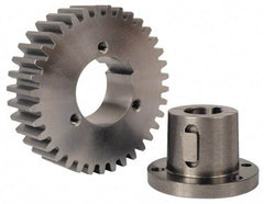 Browning - 12 Pitch, 4-1/2" Pitch Diam, 4.666" OD, 54 Tooth Bushed Spur Gear - 3/4" Face Width, 2-1/2" Hub Diam, 14.5° Pressure Angle, Steel - Industrial Tool & Supply