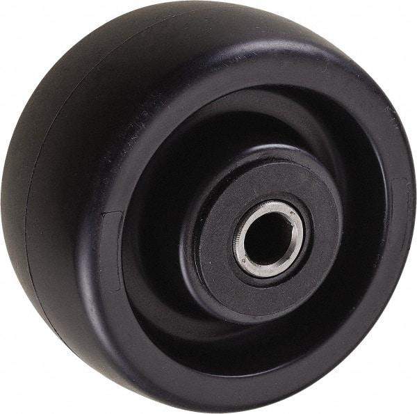 Value Collection - 4 Inch Diameter x 2 Inch Wide, Polyolefin Caster Wheel - 350 Lb. Capacity, 2-3/16 Inch Hub Length, 1/2 Inch Axle Diameter, Roller Bearing - Industrial Tool & Supply