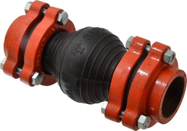 Mason Ind. - 1-1/2" Pipe, EPDM Single Arch Pipe Expansion Joint - 8" Long, 3/8" Extension, 3/4" Compression, 250 Max psi, Female NPT - Industrial Tool & Supply