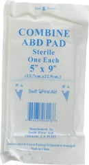 North - 9" Long x 5" Wide, General Purpose Pad - White, Sterile, Gauze Bandage - Industrial Tool & Supply