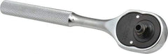 Proto - 3/8" Drive Pear Head Aerospace Ratchet - Chrome Finish, 7" OAL, 24 Gear Teeth, Standard Knurled Handle - Industrial Tool & Supply